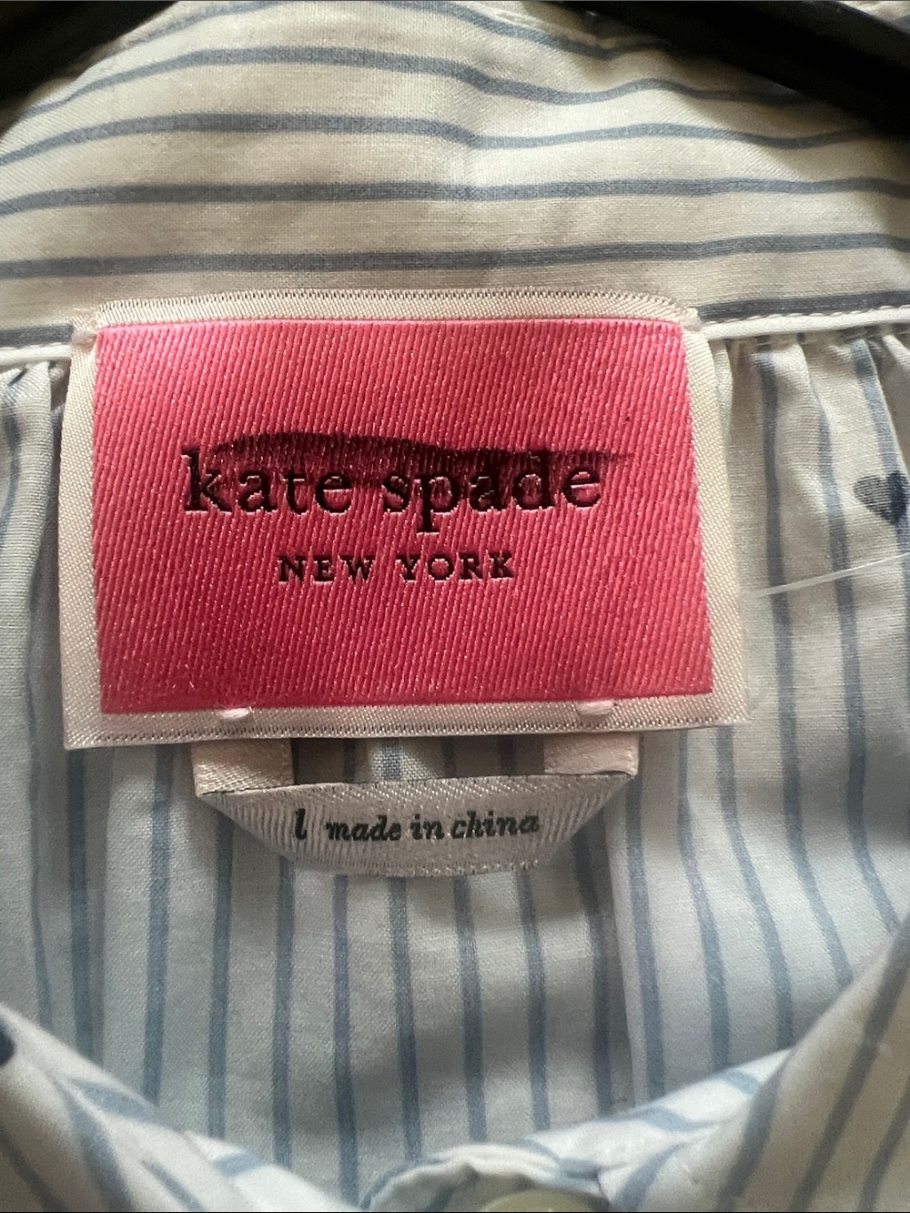 kate spade Light Blue and White Striped Short Sleeve Ruffle Front Dress - Picture 6 of 7
